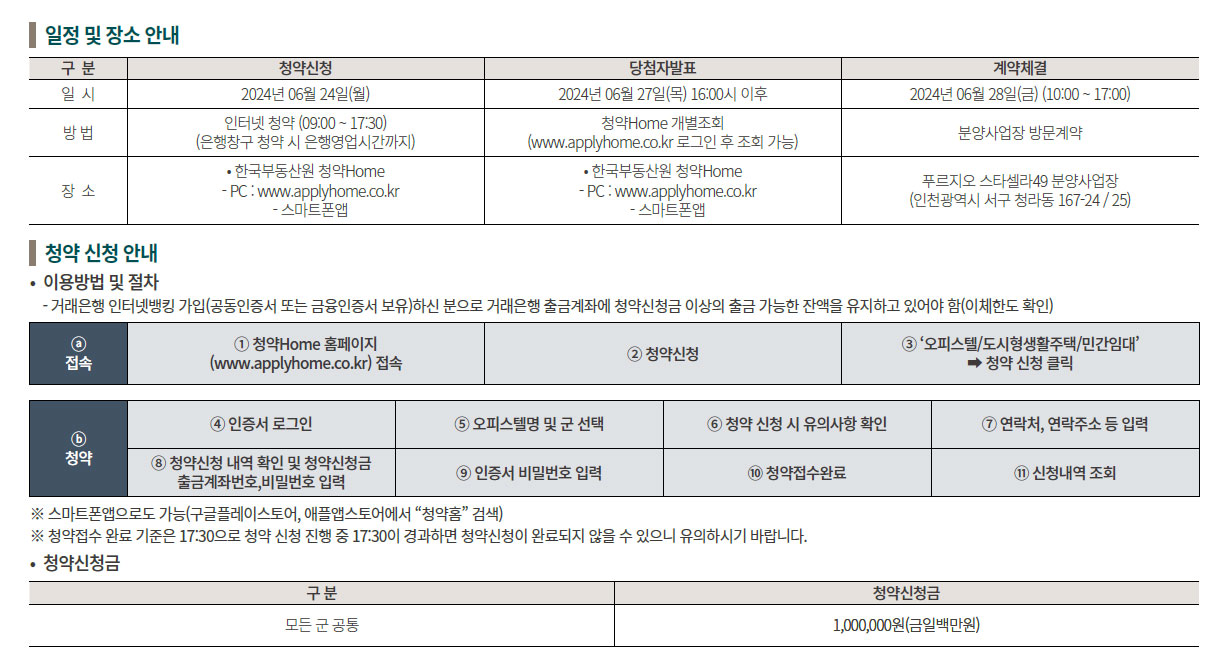 선착순 동·호지정 계약안내문 2 청약안내  