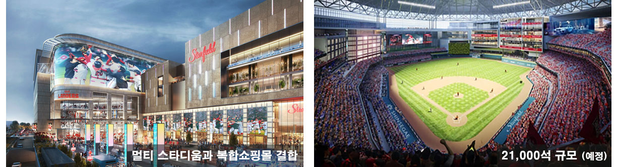  스타필드 상가와 돔구장 이미지  